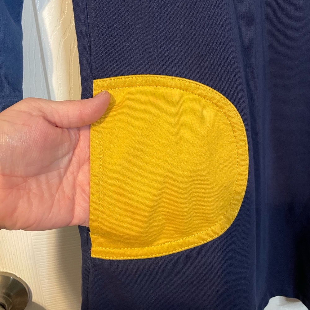 Hanna Andersson blue long sleeve block dress w/ yellow pockets sz 130 (8 US) - Picture 5 of 12